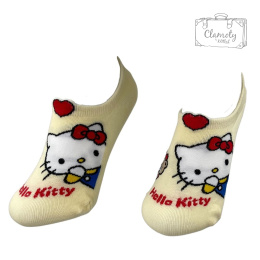 Skarpetki Bawełniane Stopki Żółte Hello Kitty Damskie 36-40