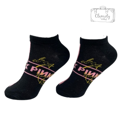 Skarpetki Stopki Różowo Czarne Black Pink Damskie 36-40