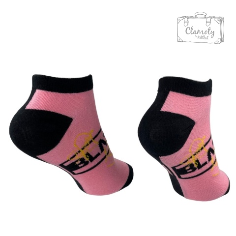Skarpetki Stopki Różowo Czarne Black Pink Damskie 36-40