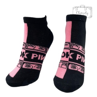 Skarpetki Stopki Różowo Czarne Black Pink 2 Damskie 36-40