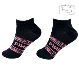 Skarpetki Stopki Różowo Czarne Black Pink 2 Damskie 36-40