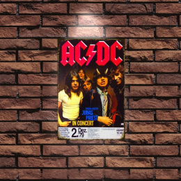 Tablica Ozdobna Blacha 20x30 cm ACDC Koncert Plakat AC DC Retro Vintage