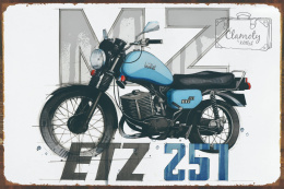 Tablica Ozdobna Blacha 20x30 cm Motor Emzetka MZ ETZ 251 Retro Vintage