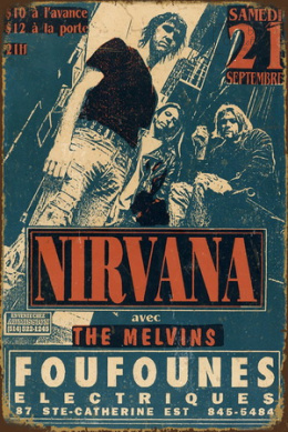 Tablica Ozdobna Blacha 20x30 cm Nirvana Poster Koncert Retro Vintage