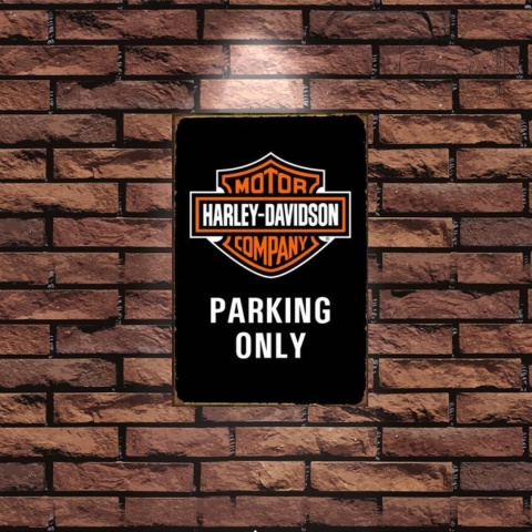 Tablica Ozdobna Blacha 20x30 cm Parking Only Tylko Harley Davidson Retro Vintage
