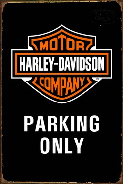 Tablica Ozdobna Blacha 20x30 cm Parking Only Tylko Harley Davidson Retro Vintage