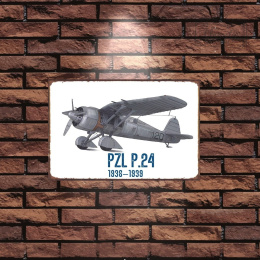 Tablica Ozdobna Blacha 20x30 cm Polkski Myśliwiec PZL P.24 Retro Vintage