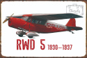 Tablica Ozdobna Blacha 20x30 cm Polski Samolot RWD 5 Retro Vintage