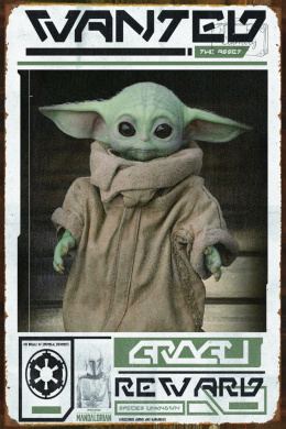 Tablica Ozdobna Blacha 20x30 cm Star Wars Baby Yoda Retro Vintage
