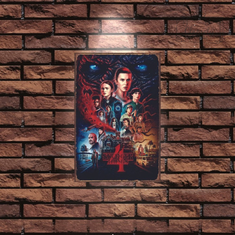 Tablica Ozdobna Blacha 20x30 cm Stranger Things 4 Bohaterowie Retro Vintage Tablica Ozdobna Blacha 20x30 cm Stranger Things 4 Bohaterowie Retro Vintage