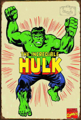 Tablica Ozdobna Blacha 20x30 cm The Incredible Hulk Marvel Retro Vintage
