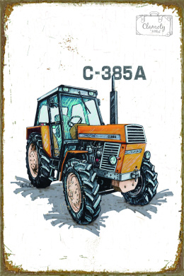 Tablica Ozdobna Blacha 20x30 cm Traktor C 385A  Retro Vintage