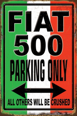 Tabliczka Ozdobna Blacha Parking Fiat 500