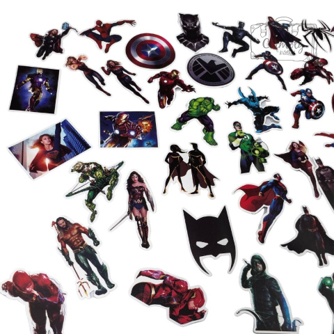 Zestaw Naklejek Wlepki StickerBomb DC & Marvel Heros N311