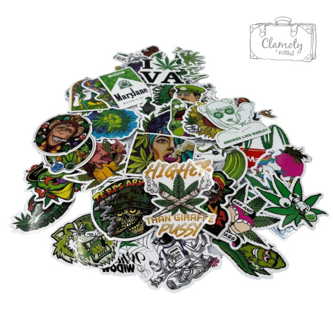 Zestaw Naklejek Wlepki StickerBomb Marihuana