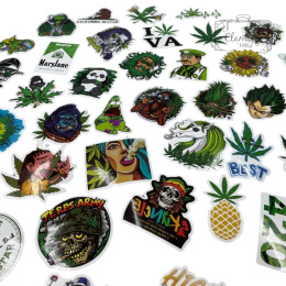 Zestaw Naklejek Wlepki StickerBomb Marihuana N353
