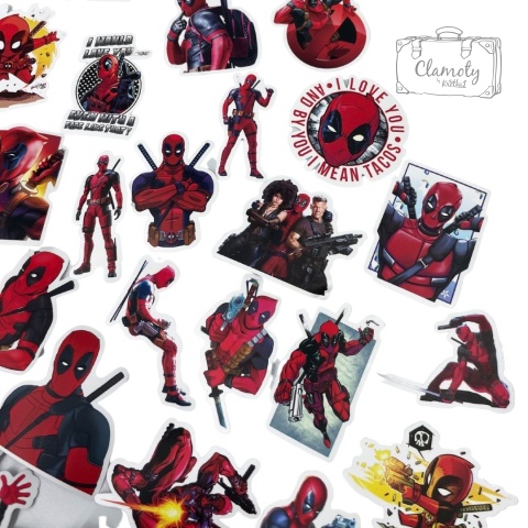 Zestaw Naklejek Wlepki StickerBomb Deadpool Marvel N312