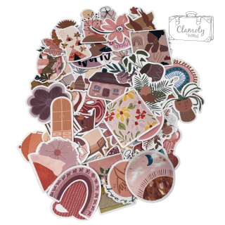 Zestaw Naklejek Wlepki StickerBomb Mix Pudrowy Róż N387