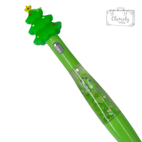 Cienkopis Długopis Świąteczny Zielona Choinka