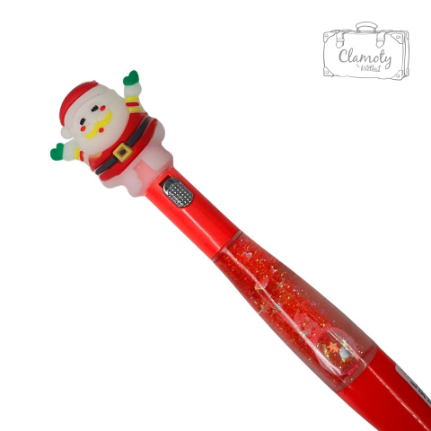 Cienkopis Długopis Świąteczny Czerowny Święty Mikołaj