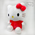 Maskotka Pluszowa Hello Kitty Czerwone Ubranko Kokardka 45x30x20