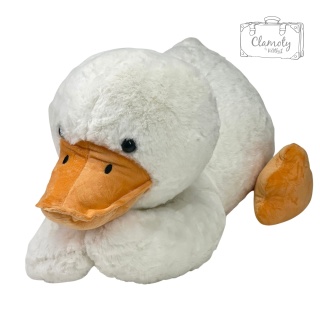 Maskotka Pluszowa Leżąca Biała Kaczka 50x25x25 cm