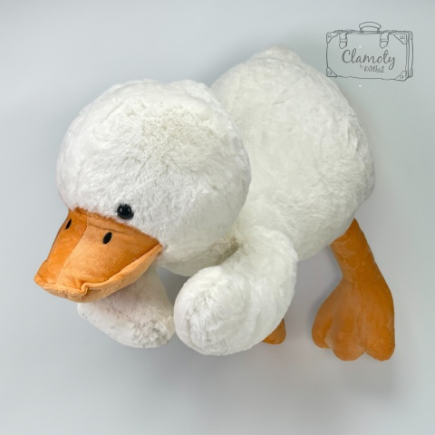 Maskotka Pluszowa Leżąca Biała Kaczka 50x25x25 cm