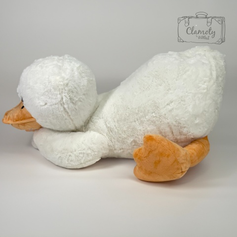 Maskotka Pluszowa Leżąca Biała Kaczka 50x25x25 cm