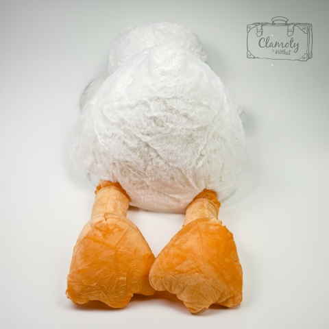 Maskotka Pluszowa Leżąca Biała Kaczka 50x25x25 cm