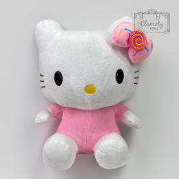 Maskotka Pluszowa Hello Kitty Różowe Ubranko Kokardka 45x30x20