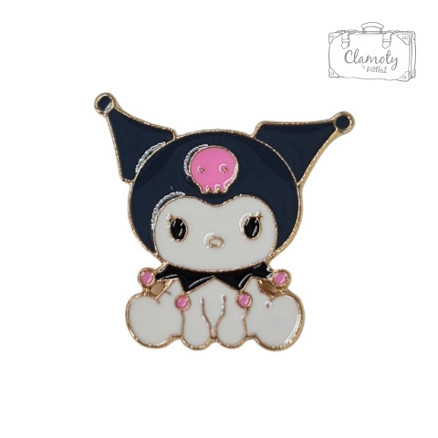 Metalowa Przypinka Siedząca Kuromi Pin Hello Kitty Anime