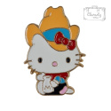 Metalowa Przypinka Hello Kitty w Kowbojskim Kapeluszu Pin Anime