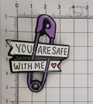 Przypinka Agrafka Fiolet Safe Buton Metal Pin