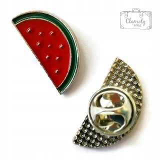 Przypinka Arbuz Czerwony Półkole Buton Metal Pin 1