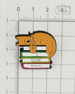 Przypinka Dog I Love Books Buton Metal Pin