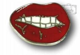 Przypinka Metalowa Czerwone Usta Metal Pin
