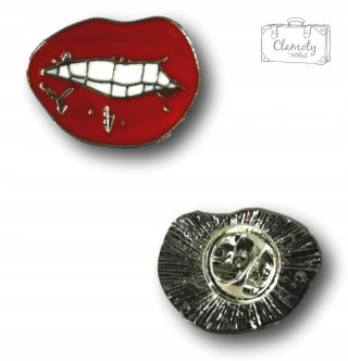 Przypinka Metalowa Czerwone Usta Metal Pin