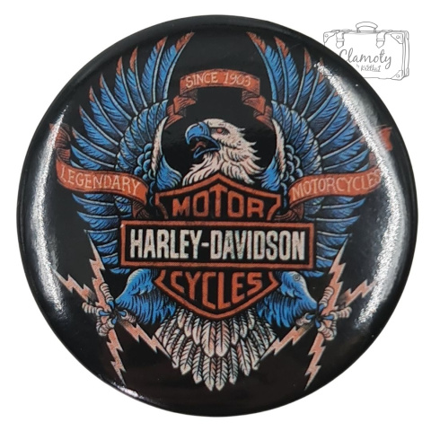 Przypinka Okrągła Harley Davidson Motor Cycles Motocykl Motocyklista
