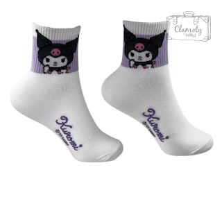 Skarpetki Bawełniane Białe Długie Kuromi Damskie Hello Kitty 36-40