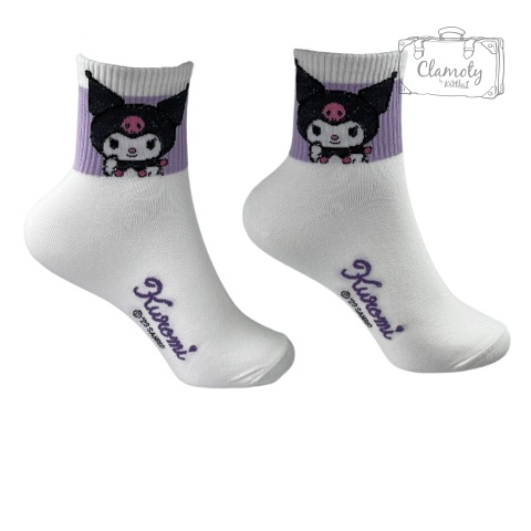 Skarpetki Bawełniane Białe Długie Kuromi Damskie Hello Kitty 36-40