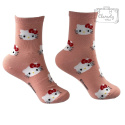 Skarpetki Bawełniane Długie Różowe Hello Kitty Damskie Anime 36-40
