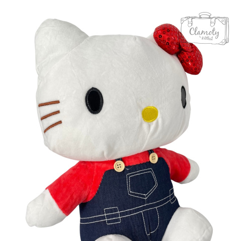 Maskotka Pluszowa Hello Kitty Jeansowa Sukienka 50x33x21 cm