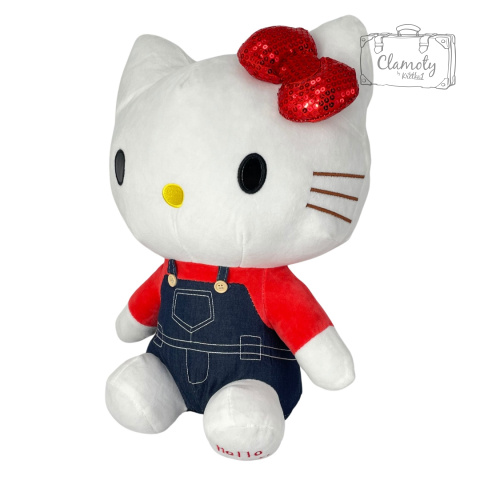 Maskotka Pluszowa Hello Kitty Jeansowa Sukienka 50x33x21 cm