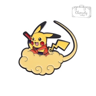 Metalowa Przypinka Pokemon Bajka Pikachu Na Chmurce Son Goku Dragon Ball