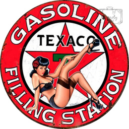 Tablica Tabliczka Blacha Ozdobna Gasoline Texaco Station Girl Vintage