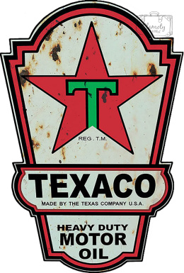 Tablica Tabliczka Blacha Ozdobna Texaco Heavy Duty Motor Oil Vintage