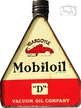 Tablica Tabliczka Blacha Ozdobna Mobiloil Vacuum Oil Company Vintage