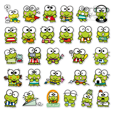 Zestaw Naklejek Wlepki StickerBomb Żaba Żabka Keroppi Hello Kitty N421