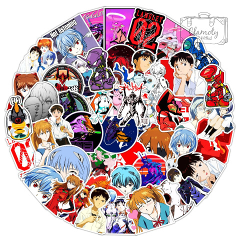 Zestaw Naklejek Wlepki StickerBomb Neon Genesis Evangelion Asuka Rei N402