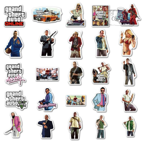 Zestaw Naklejek Wlepki StickerBomb Game Wanted GTA Grand Theft Auto N403